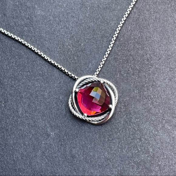 ❌SOLD❌ David Yurman Pink Tourmaline Infinity Collection Necklace LIKE NEW 💎💋 - Picture 3 of 8
